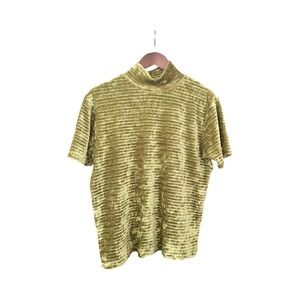 Velvet Textured velour Short Sleeve Top